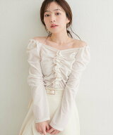 natural couture ギャザーフリルベロアトップス ナチュラルクチュール トップス その他のトップス ブラッ…