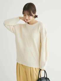 【SALE／66%OFF】Green Parks Petit Fleur ランダムキリカエニット 23AW グリーンパークス トップス ニット ホワイト ベージュ グリーン ブルー