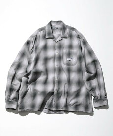 CAHLUMN Magazine Pocket Open Collar Shirt(Ombre) フリークスストア トップス シャツ・ブラウス グレー ブルー【送料無料】