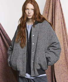 MAISON SPECIAL 【Italian Dead Stock Fabric】Prime-Over Stadium Jacket メゾンスペシャル ジャケット・アウター スタジャン・スカジャン ブラック イエロー ブラウン カーキグリーン グレー【送料無料】