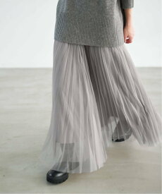 Spick & Span ランダムチュールプリーツスカート スピックアンドスパン スカート ロング・マキシスカート ブラウン ブラック グレー【送料無料】