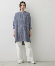 【UVカット】チュニックストライプシャツ6分袖