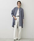 【UVカット】チュニックストライプシャツ6分袖
