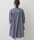 【UVカット】チュニックストライプシャツ6分袖