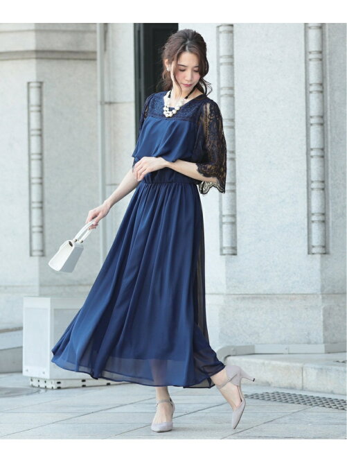 Primazel フレアレース袖カシュクールロングワンピース 結婚式パーティードレス Rakuten Fashion 楽天ファッション 旧楽天ブランドアベニュー Az9336
