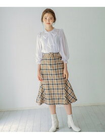 【SALE／50%OFF】WILLSELECTION ベルト付チェックパネルスウィッチフレアスカート ウィルセレクション スカート その他のスカート グレー【送料無料】