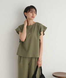 【SALE／30%OFF】SHOO・LA・RUE 【セットアップ可/イージーケア】オンにもオフにも!お袖フリルブラウス シューラルー トップス シャツ・ブラウス ブラック グリーン カーキ ブラウン