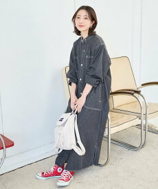 Lee 別注FLARE MAXI ONEPIECE【WEB限定】 25AW フリークスストア ワンピース・ドレス ワンピース ネイビー ブルー ブラック【送料無料】