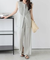 La-gemme フリルシャツ+パンツ セットアップ ラジュール スーツ・フォーマル セットアップスーツ ブラッ…