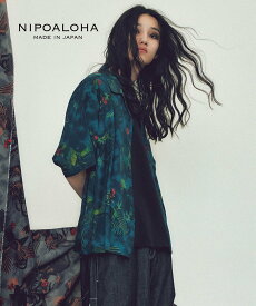 CONVERSE TOKYO 【NIPOALOHA】"軍鶏-SHAMO" SHORT SLEEVE SHIRT コンバーストウキョウ トップス シャツ・ブラウス グレー【送料無料】