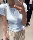 サイドギャザーtシャツ 半袖トップス夏服