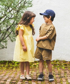 BEAMS mini パンチング レース ワンピース 2026SS(90~150cm)プチプラ 通園 通学 定番 ビームス ミニ ワンピース・ドレス ドレス イエロー パープル【送料無料】