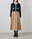 ミニケーブルニットドッキングワンピース
