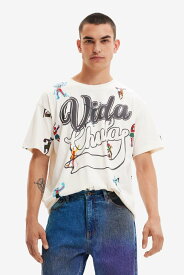 【SALE／50%OFF】Desigual ダンシング 半袖Tシャツ デシグアル トップス カットソー・Tシャツ ベージュ【送料無料】