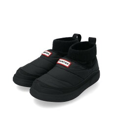 【SALE／40%OFF】HUNTER (W)レディース イン/アウト ニッティド カフ スリッパー ブーツ ハンター シューズ・靴 ブーツ ホワイト ブラック【送料無料】