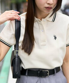 U.S. POLO ASSN. 別注 ライン入りワンポイント刺繍ポロシャツ 限定展開 25SS フリークスストア トップス ポロシャツ ブラウン ブラック イエロー ネイビー ベージュ【送料無料】