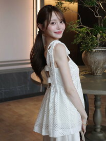 【SALE／40%OFF】FRAY I.D ショルダーリボンペプラムブラウス フレイ アイディー トップス シャツ・ブラウス ホワイト ブラック レッド【送料無料】