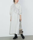 フリル付き スウェット ワンピース