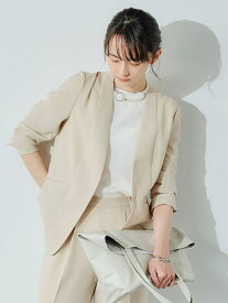 UNITED ARROWS green label relaxing [ 手洗い可能 / ハイツイストキュプラ ] ◆ ノーラペル ジャケット -JPO ◇No15◇ ユナイテッドアローズ グリーンレーベルリラクシング コート/ジャケット ノーカラージャケット ベージュ グレー ブラウン【送料無料】