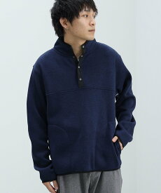 【SALE／50%OFF】BEAMS HEART MEN BEAMS HEART / ニットフリース ハーフスナップ プルオーバー ビームス ハート トップス スウェット・トレーナー ネイビー グレー