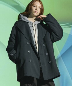 MAISON SPECIAL �yItalian Dead Stock Fabric�zPrime-Over Pea Coat ���]���X�y�V���� �W���P�b�g�E�A�E�^�[ �s�[�R�[�g �u���[ �u���E�� �C�G���[ �u���b�N �O���[�y���������z