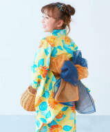 devirock 【帯2本付きで華やか】簡単着付け ワンピースにもなる セパレート浴衣 子供服 キッズ ベビー服 …