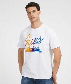 【SALE／50%OFF】GUESS (M)Guess Island Logo Tee ゲス トップス カットソー・Tシャツ ブラック ホワイト【送料無料】