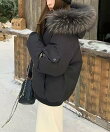 ファーフード付き中綿ジャケット