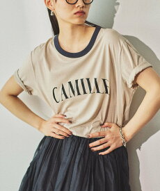 BABYLONE 【神田萌さんインスタライブ紹介アイテム】CAMILLEバイカラーTシャツ バビロン トップス カットソー・Tシャツ ベージュ ブラウン【送料無料】