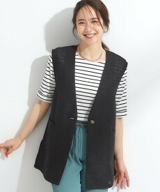 【SALE／50%OFF】SHOO・LA・RUE 【S-LL】夏のレイヤードコーデに さらりと着られるメッシュジレ シューラルー トップス ベスト・ジレ ブラック カーキグリーン ホワイト