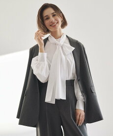 UNFILO 【取り外し可能なボウタイ付き/セレモニー】2WAY ボウタイブラウス アンフィーロ トップス シャツ・ブラウス パープル ホワイト ブルー【送料無料】