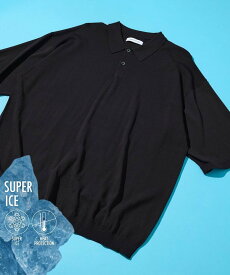 【SALE／60%OFF】FREAK'S STORE 【新色追加】 SUPER ICE / スーパーアイス ショートスリーブ ポロネック ニット / 接触冷感 フリークスストア トップス ポロシャツ グレー ブルー ブラック ブラウン