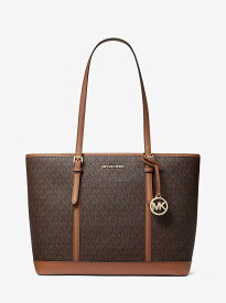 【SALE／74%OFF】MICHAEL KORS JET SET TRAVEL トップジップ トート ラージ - MKシグネチャー マイケルコース マイケル・コース バッグ トートバッグ ブラウン【送料無料】