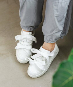 attagirl 厚底ダブルリボンスニーカー アタガール シューズ・靴 スニーカー ブラック ホワイト ピンク シルバー【送料無料】