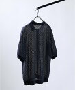 【透かし編み】バイアス メッシュニットポロ / ニットシャツ