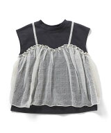 BREEZE 【リンク】チュールフレンチスリーブTシャツ エフオーオンラインストア トップス カットソー・Tシ…