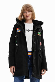 【SALE／30%OFF】Desigual フード付きコート LULU デシグアル ジャケット・アウター その他のジャケット・アウター ブラック【送料無料】