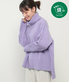 【SALE／20%OFF】ikka ワイドタートルネックニットプルオーバー イッカ トップス ニット パープル ブラック ホワイト