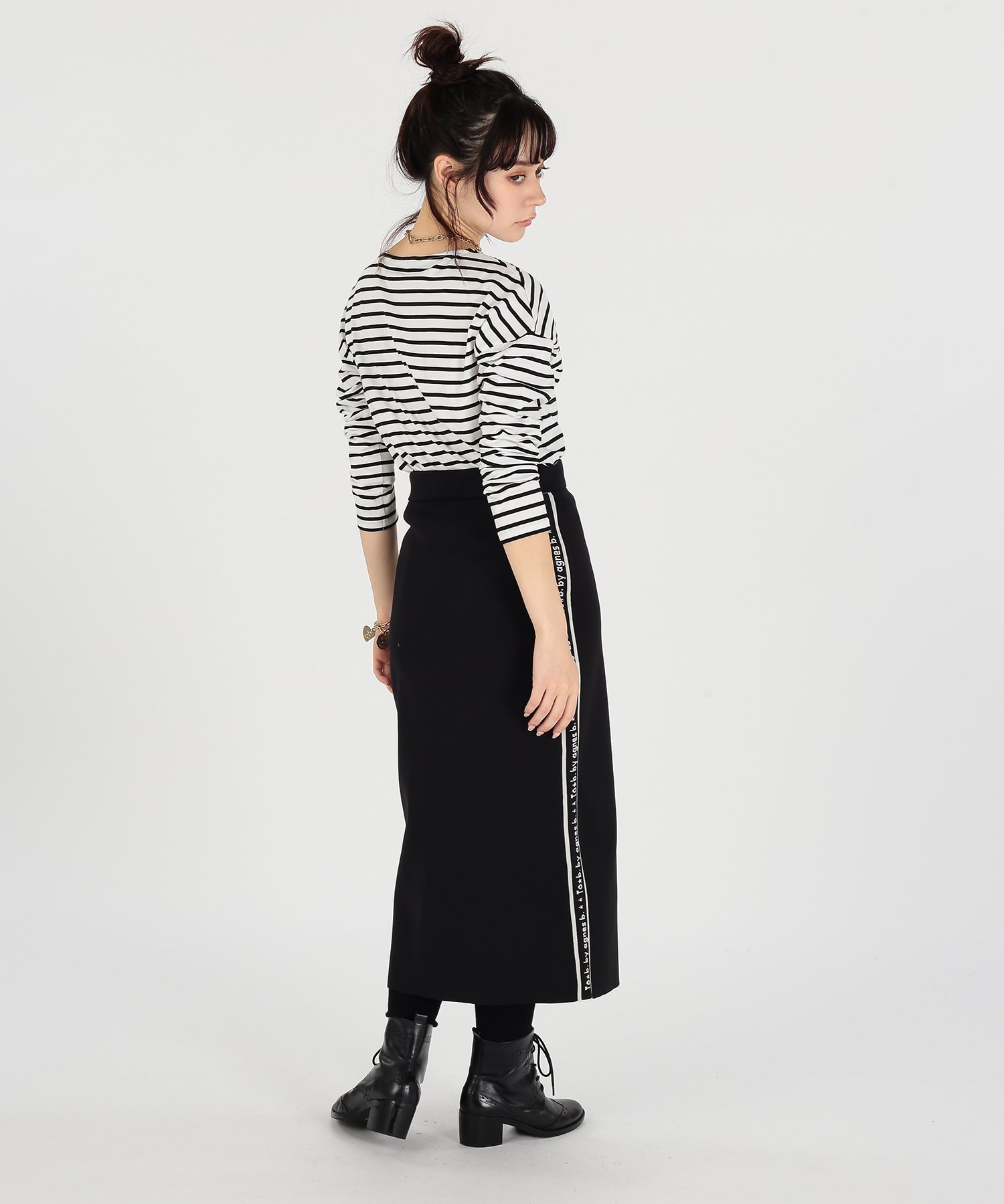 agnes b.｜WS91 JUPE ロゴテープIラインスカート | Rakuten Fashion