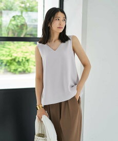 STYLE DELI ゆったりとしたタンク型Vネックブラウス スタイルデリ トップス シャツ・ブラウス ホワイト グレー ブラック【送料無料】