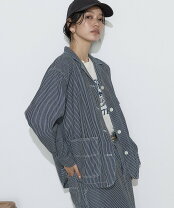 マドモアゼルノンノン ヒッコリー ストライプ カバーオール ジャケット 