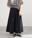 ウォッシャブル タフタギャザーフレアスカート