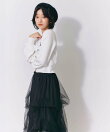 タックバルーンボリュームチュールロングスカート