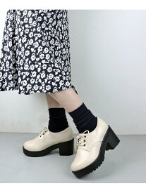 【SALE／20%OFF】LibertyDoll 超軽量 8cm厚底♪チャンキーヒールオックスフォード ☆3021 サンエーフットウェアー シューズ・靴 レースアップ・ドレスシューズ ホワイト ブラック ベージュ ブラウン