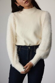 【SALE／20%OFF】AZUL BY MOUSSY シャギースリーブニットトップス アズールバイマウジー トップス ニット ホワイト ブラック ブルー