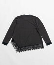アシメヘムレーストップ / Asymmetrical Hem Lace Top