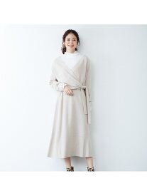 【SALE／50%OFF】Rouge vif la cle カシュクールニットワンピ ルージュ・ヴィフ ラクレ ワンピース・ドレス シャツワンピース ベージュ ブラック【送料無料】