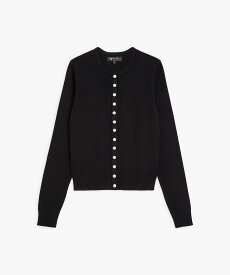 agnes b. FEMME J155 CARDIGAN コットンニットカーディガンプレッション アニエスベー トップス カーディガン ブラック【送料無料】