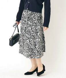 LAURA ASHLEY 【洗える/ジャージ素材/同柄アイテムあり】パクストン ディッツィー柄 スカート ローラ アシュレイ スカート その他のスカート ブラック ブルー【送料無料】