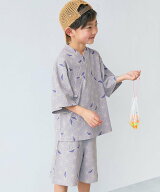 【SALE／7%OFF】devirock すぽっと着られる 着心地やわらか 総柄プリント おやすみ甚平 子供服 キッズ 26…